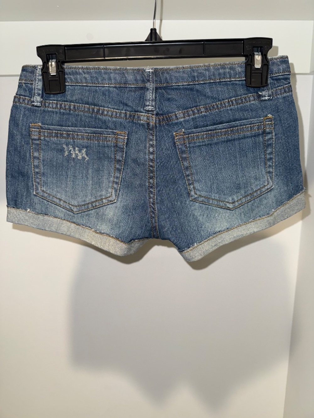 Authentic Y2K Low Rise Cuffed Denim Mini Shorts Forever 21 Size 25